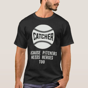 Softball Catcher Kids Funny Baseball Player Joke T-Shirt
