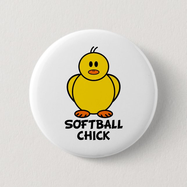 Softball Chick 6 Cm Round Badge (Front)