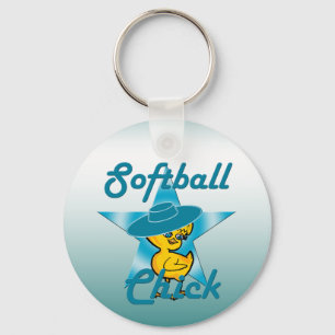 Softball Chick #7 Key Ring