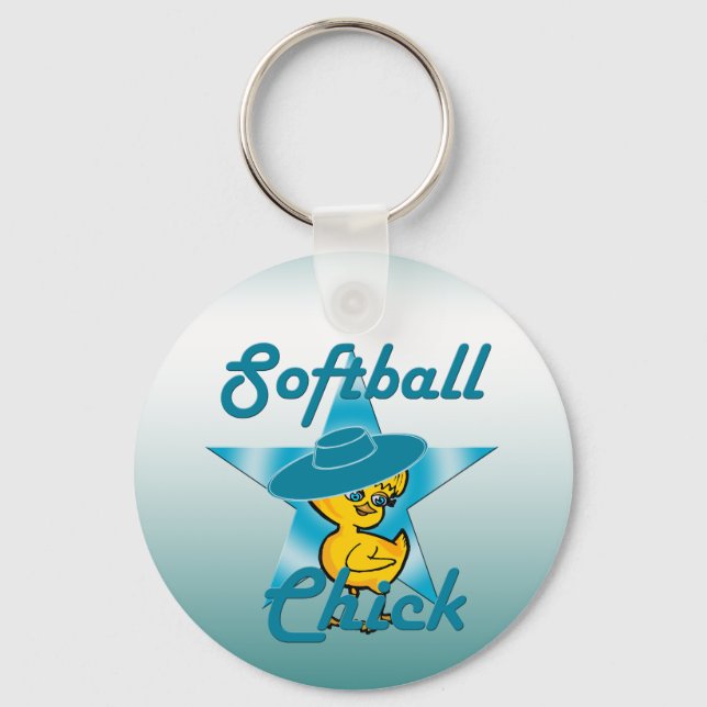 Softball Chick #7 Key Ring (Front)