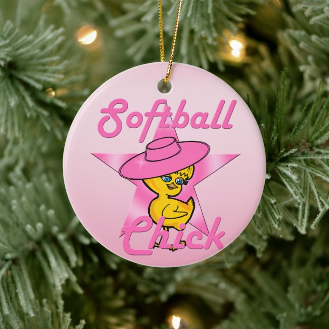 Softball Chick #8 Ceramic Tree Decoration (Tree)