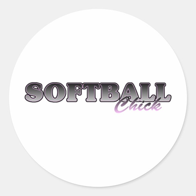Softball Chick Classic Round Sticker (Front)
