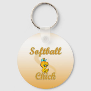Softball Chick Key Ring