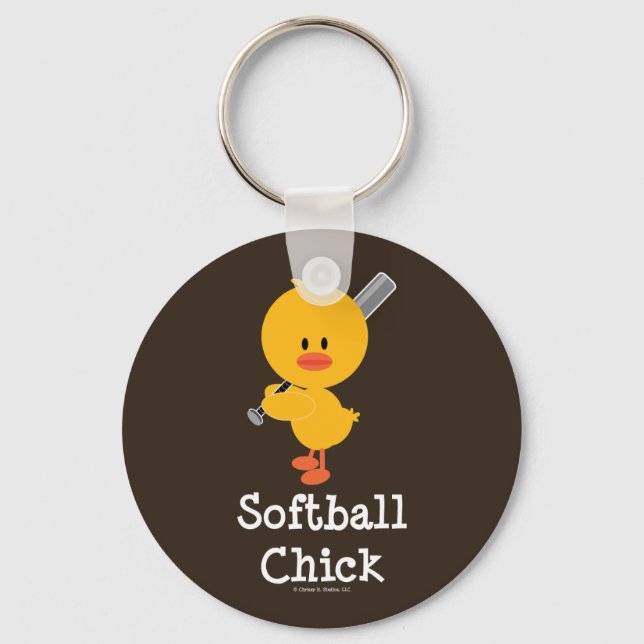 Softball Chick Keychain (Front)