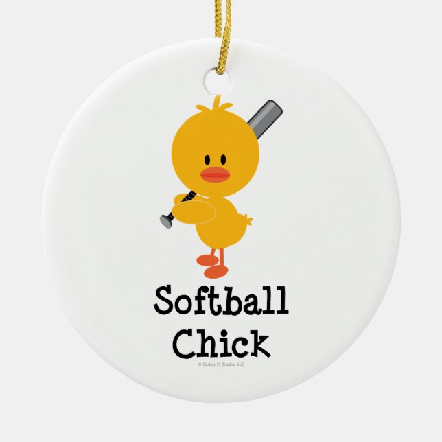 Softball Chick Ornament (Front)