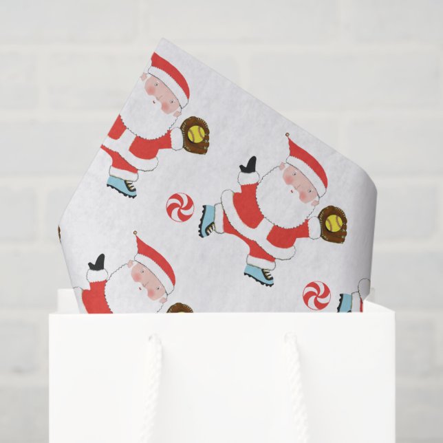 Softball Christmas Gift Tissue Paper (Gift Bag)
