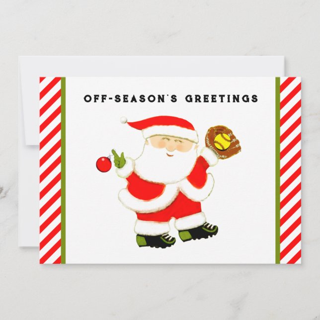 Softball Christmas Holiday Card (Front)