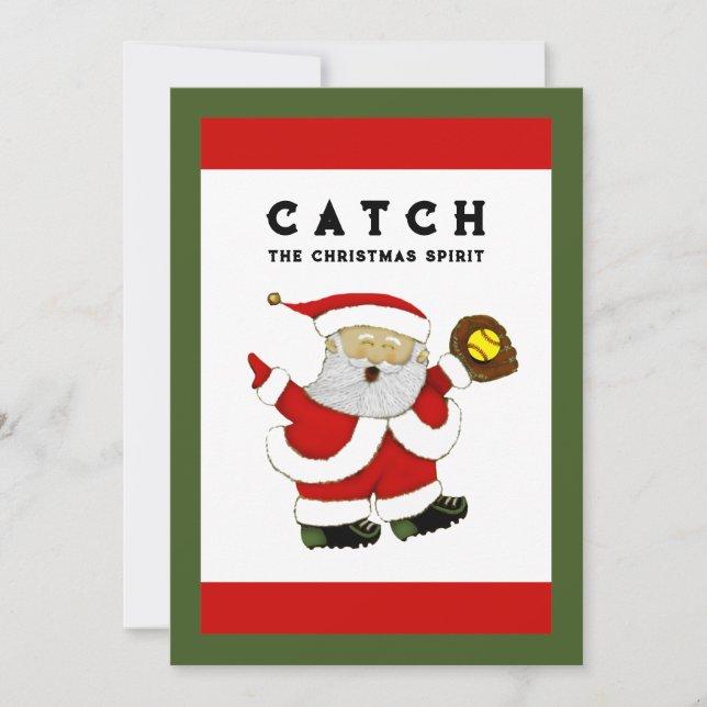 Softball Christmas Holiday Card (Front)