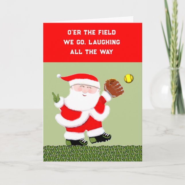 Softball Christmas Holiday Card (Front)