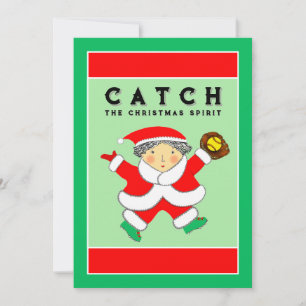 Softball Christmas Holiday Card