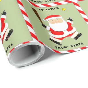 Softball Christmas Holiday Wrapping Paper