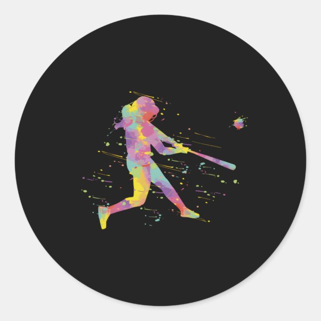 Softball Classic Round Sticker (Front)