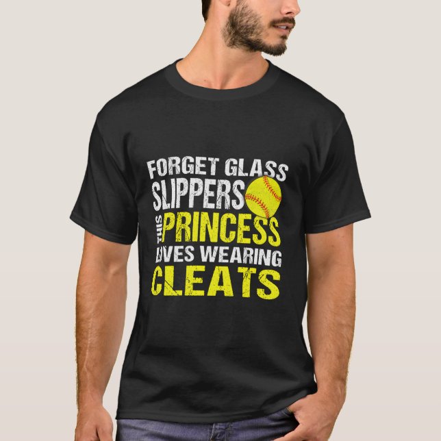 Softball Cleats Pitcher Catcher Team Player T-Shirt (Front)