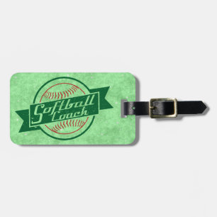 Softball Coach Customisable Luggage Tag