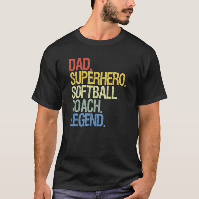 Softball Coach Dad T-Shirt (Front)