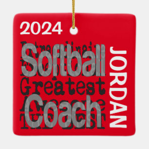 Softball Coach Extraordinaire CUSTOM Ceramic Ornament