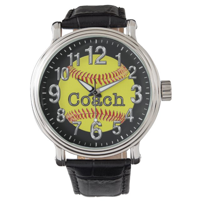 Softball Coach Gift Ideas, Cool Softball Watches (Front)