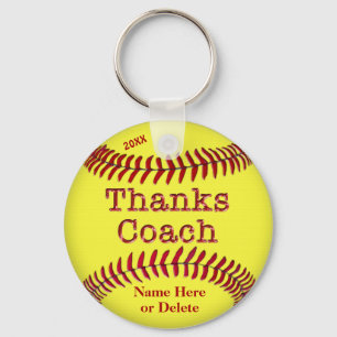 Softball Coach Gifts Ideas with NAME and YEAR Key Ring