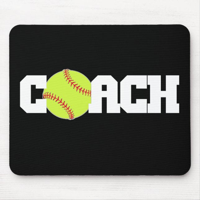 Softball Coach Mouse Mat (Front)
