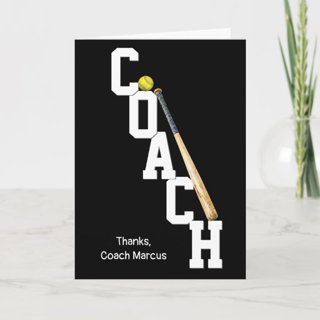 Softball Coach Thank You Card (Front)