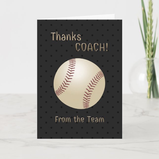 Softball Coach Thank You From the Team Card (Front)