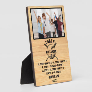 Softball Coach With Custom Player's Name & Photo Plaque