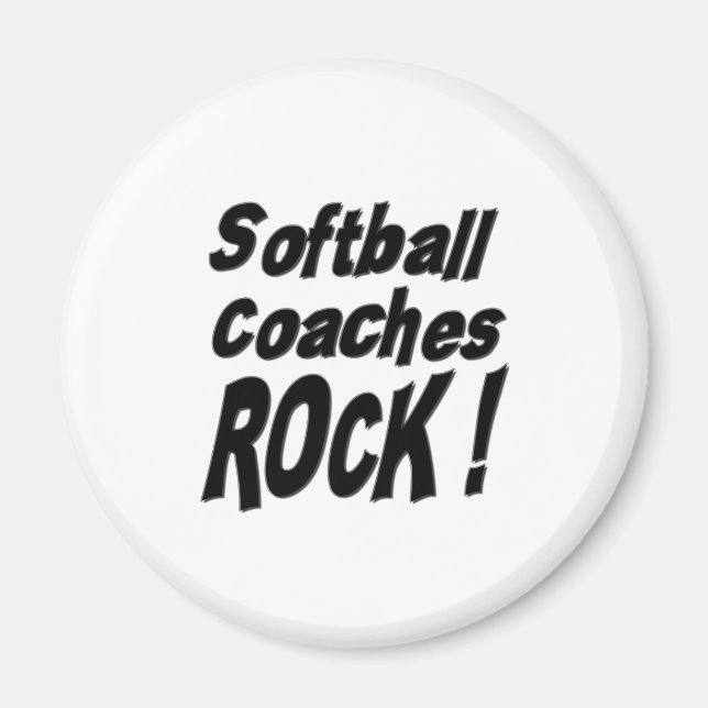 Softball Coaches Rock! Magnet (Front)