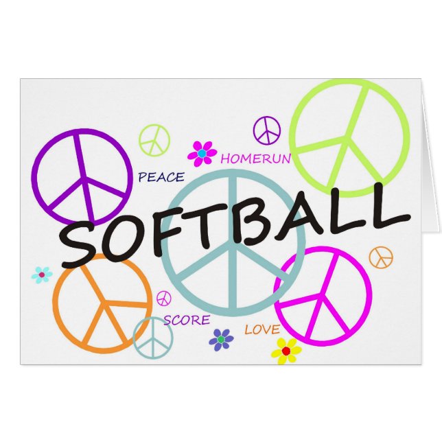 Softball Coloured Peace Signs (Front Horizontal)