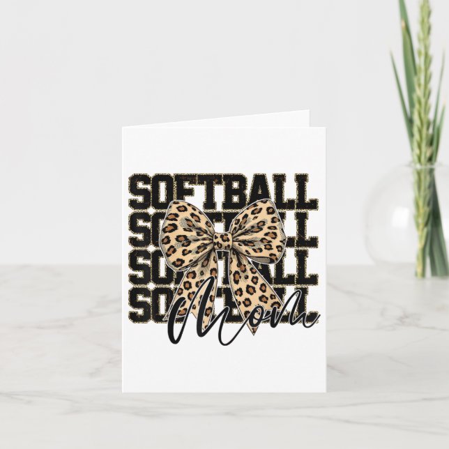 Softball Coquette Bow Softball Mum Game Day Softba Card (Front)