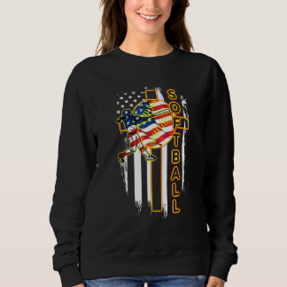 Softball Cross Jesu God Flag Apparel Sweatshirt