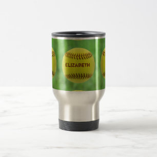 Softball Custom Ball Travel Mug