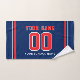 Softball Custom Jersey Number & Name, Team Gift Hand Towel