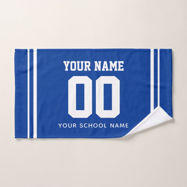 Softball Custom Jersey Number & Name, Team Gift Hand Towel (Hand Towel)