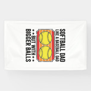 Softball Dad Bigger Balls Vintage Engraving Shirt_ Banner