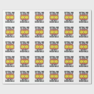 Softball Dad Bigger Balls Vintage Engraving Shirt_ Wrapping Paper