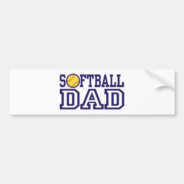 Softball Dad Bumper Sticker (Front)