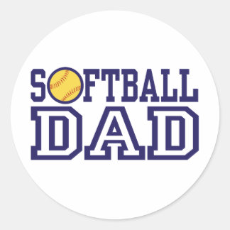 Softball Dad Classic Round Sticker