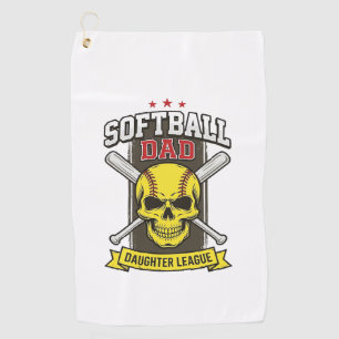 Softball Dad Daughter League Vintage Vector Design Golf Towel