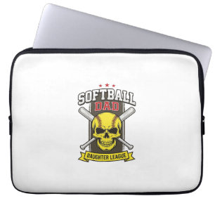 Softball Dad Daughter League Vintage Vector Design Laptop Sleeve