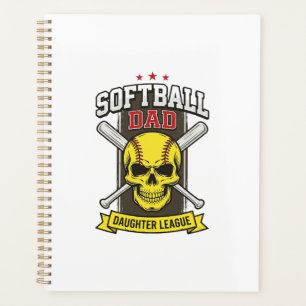 Softball Dad Daughter League Vintage Vector Design Planner