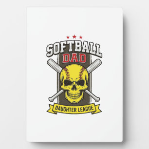 Softball Dad Daughter League Vintage Vector Design Plaque