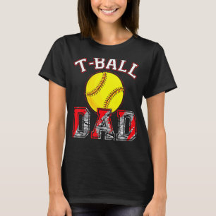 Softball Dad Leopard Sport Dad Game Day Fathers D T-Shirt