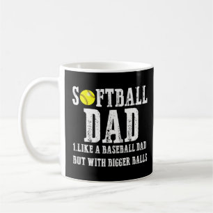 Softball Dad like A Baseball but with Bigger Balls Coffee Mug