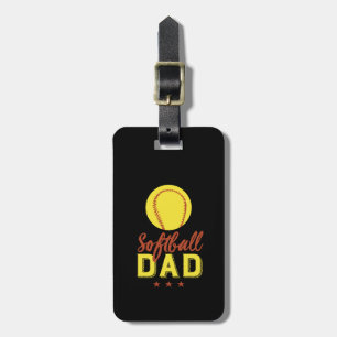 Softball Dad Proud Father of Sports Player Kid Luggage Tag