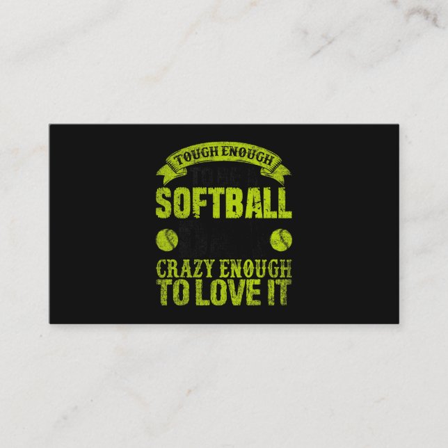 Softball Dad Quote Catcher Pitcher Father Sports H Business Card (Front)