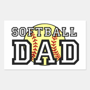 Softball Dad Rectangular Sticker