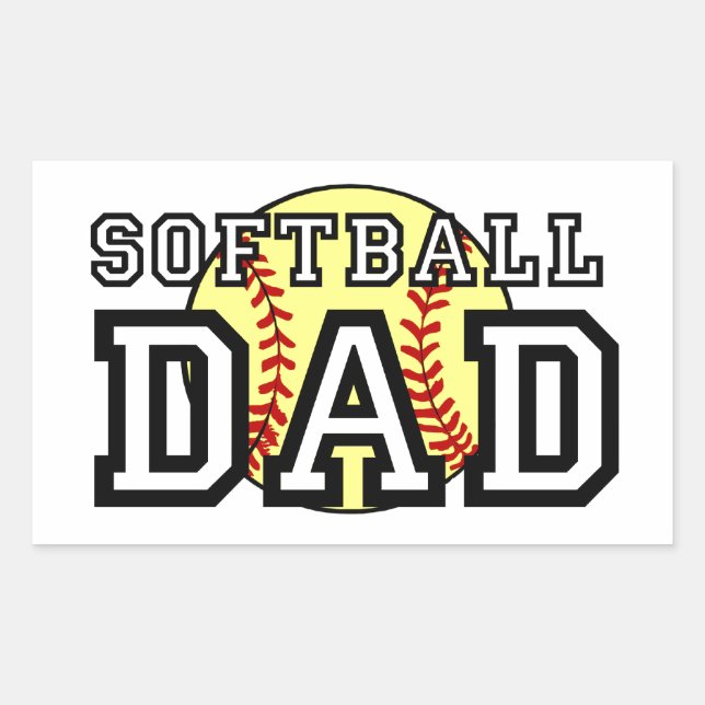 Softball Dad Rectangular Sticker (Front)