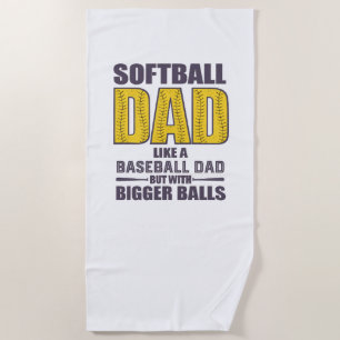 Softball Dad SVG, Funny Shirt Design Beach Towel
