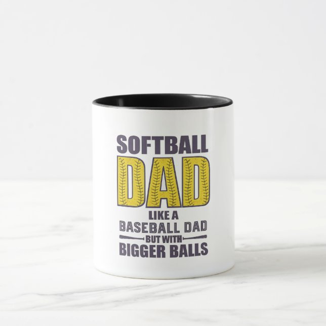 Softball Dad SVG, Funny Shirt Design  Mug (Center)