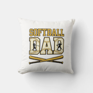 Softball Dad Vintage Engraving Bat Graphic_1 Cushion